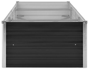 Canteiro elevado jardim aço galvanizado 240x80x45cm antracite