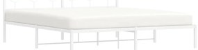 Estrutura de cama com cabeceira 183x213 cm metal branco