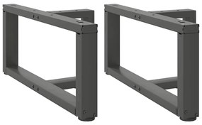 Pés para mesa de centro em forma de T, 2 peças, antracite, 70x25x(30-3
