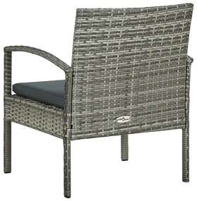 Cadeira de jardim com almofadão vime PE cinzento