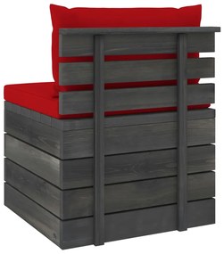 2 pcs conjunto lounge de paletes com almofadões pinho maciço