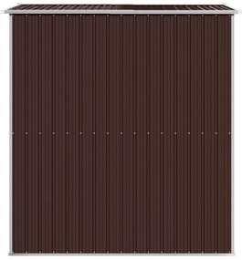 Abrigo de jardim 192x191x223 cm aço galvanizado castanho-escuro