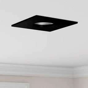 vidaXL Spotlights Embutidos 6 pcs Quadrados GU10 Pretos 91x91 mm