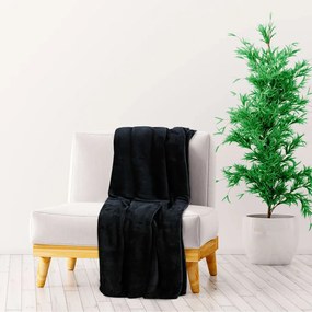 vidaXL Manta 130x170 cm poliéster preto