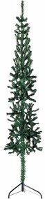 Meia árvore de Natal fina com suporte 120 cm verde