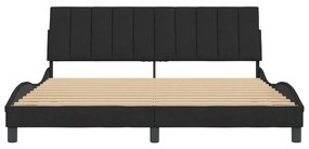 Estrutura de cama sem colchão 180x200 cm veludo preto