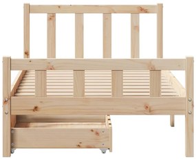 Cama sem colchão 100x200 cm madeira de pinho maciça