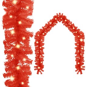 Grinalda de Natal com luzes LED 5 m vermelho