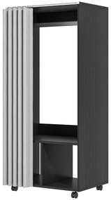 HOMCOM Armoire penderie Armoire de Rangement Mobile com cortina, Painéis de Partículas, barra de suspensão, preto | Aosom Portugal
