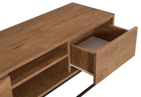 Conjunto de Mobiliário de Sala de Estar Laxus – Nogueira Preta – TV: 1