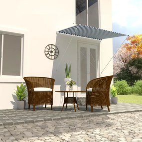 vidaXL Toldo retrátil 200x150 cm azul e branco