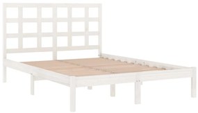 Estrutura de cama 160x200 cm madeira maciça branco