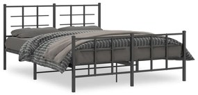 vidaXL Estrutura de cama sem colchão com pés 160x200 cm preto