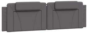 Estrutura cama c/ cabeceira 180x200cm couro artificial cinzento