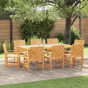vidaXL Conjunto de Jantar para Jardim 8 pcs Castanho Standard
