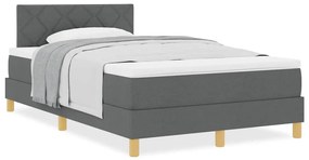 Cama Box Spring com Colchão Cinza Escuro 120x190 cm Tecido