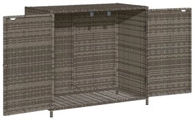 Armário de arrumação p/ jardim 83x45x76 cm vime PE cinzento