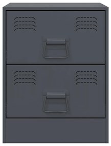 Mesa de cabeceira 34,5x39x44 cm aço antracite