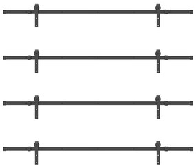 Kit de ferragens para porta deslizante 427 cm aço preto