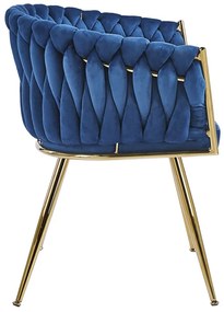 Cadeira Widny Golden Veludo - Azul