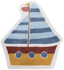 Tapete para crianças em algodão multicolor motivo de navio 105 x 120 cm SPETI Beliani