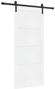 Porta Deslizante com Conjunto de Ferragens Branca 86x198.5 cm Madeira