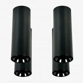 Pack De 4 Apliques De Teto Led De Superfície Redondos Ø5,7 Cm Em Alumínio Luisiana Preto & 8 W & 23º & Branco Frio 4000k - Sklum