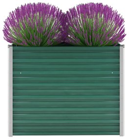 vidaXL Canteiro elevado de jardim aço galvanizado 100x40x77 cm verde