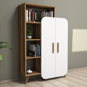 Estante Form – Nogueira e Branco – 90x132x32 cm
