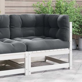 vidaXL Sofá de canto p/ jardim c/ almofadões pinho maciço antracite