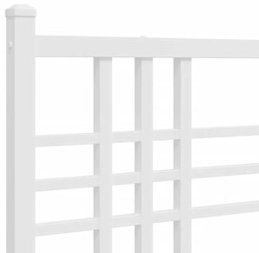 Estrutura de cama com cabeceira e pés 107x203 cm metal branco