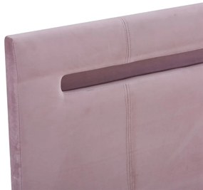 Estrutura de cama com LED 180x200 cm tecido cor-de-rosa