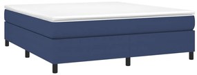 Estrutura de cama sem colchão 160x200 cm tecido azul