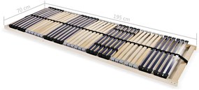 Estrados de ripas 2 pcs com 42 ripas 7 zonas 70x200 cm