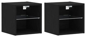 Armário para TV LED 2 pcs Carvalho Preto 30x28,5x30 cm Madeira Técnica