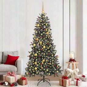 vidaXL Árvore de Natal Artificial Verde 210 cm PVC, Plástico e Aço