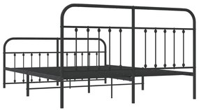 Estrutura de cama com cabeceira e pés 180x200 cm metal preto