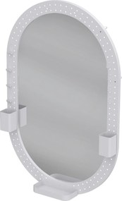 Espelho de Parede Decorativo com Painel Perfurado 90x60 cm para Sala e Quarto Branco