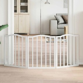 vidaXL Portão para cães dobrável 3 painéis 150 cm álamo branco