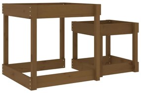 Mesas de areia 2 pcs madeira de pinho maciça castanho mel