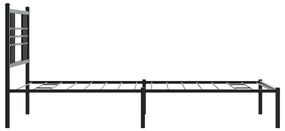 Estrutura de cama com cabeceira 90x190 cm metal preto