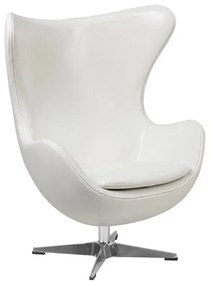 Poltrona EG, pele sintética branca