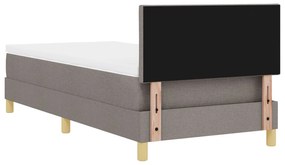 Cama Box com Colchão &amp; LED Taupe 90x190 cm em Tecido