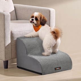 Escada para cães em espuma resistente à água 40 x 40 x 30 cm, com dois degraus, Cinzento