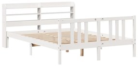 Estrutura de cama c/ cabeceira sem colchão 140x200 cm branco