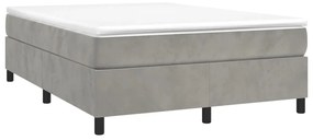 Estrutura de cama sem colchão 140x200 cm veludo cinzento-claro