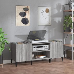 vidaXL Armário p/ discos 121x38x48cm derivados madeira cinzento sonoma