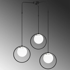 Candeeiro Chandelier Dolunay – Preto e Branco – Diâmetro 74 cm x Altur