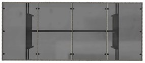 Mesa de jardim com tampo de vidro 190x80x74 cm vime PE cinza