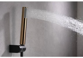 Torneira monocomando de encastrar para duche de cor preta e ouro rosa Belice